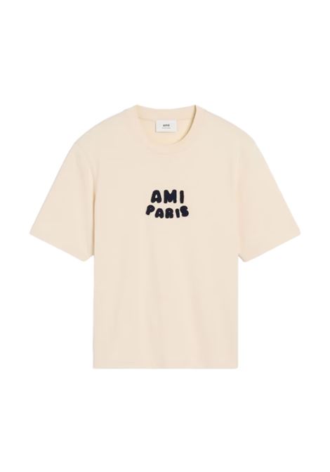 t-shirt ap patch unisex crema AMI PARIS | UTS075.726136